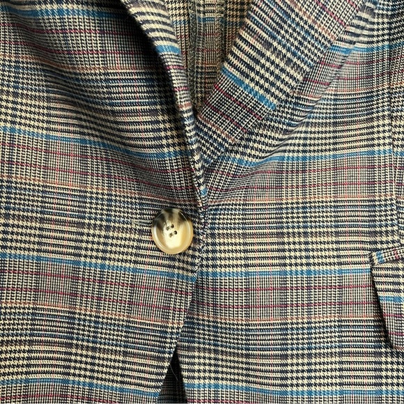 ModCloth Single Button Brown Plaid Blazer Size Large - Picture 7 of 11